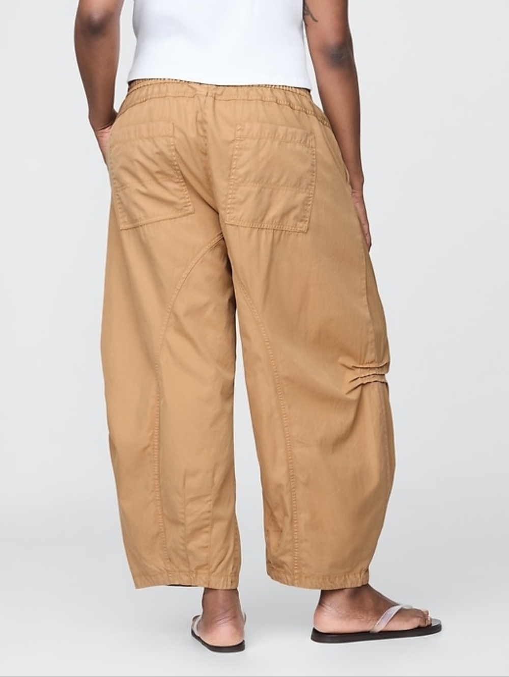 Gap Mid Rise Twill Barrel Pants Mojave Tan NWT MP - Picture 6 of 9